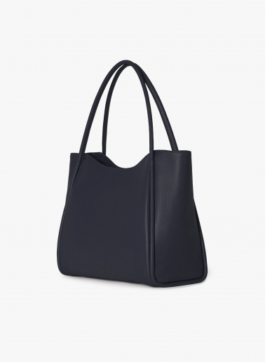 Shopper in pelle blu