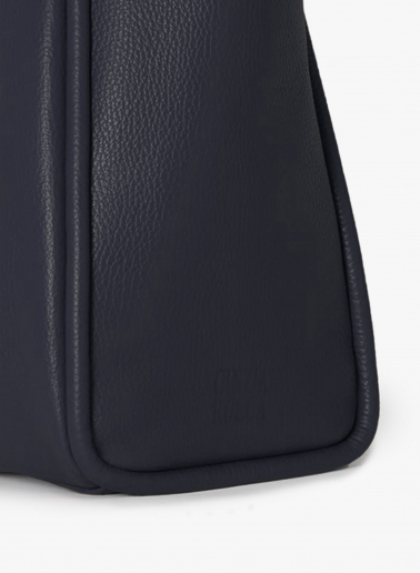 Shopper in pelle blu