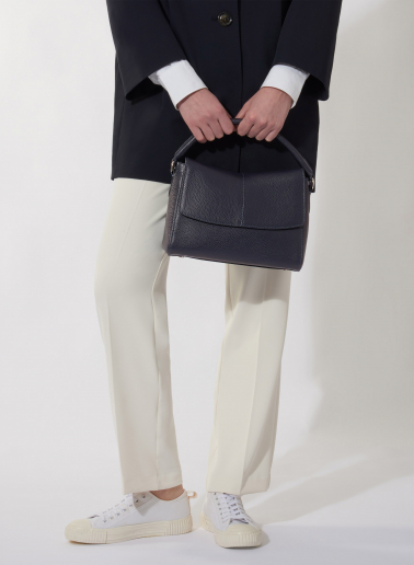 Borsa a mano in pelle blu