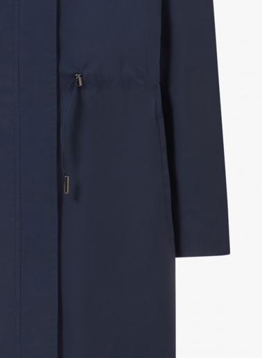 Parka blu marino in tessuto tecnico antigoccia