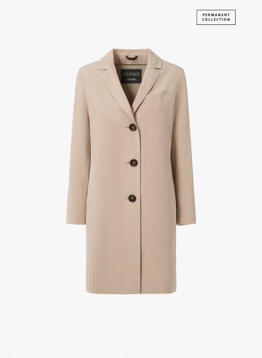 Spolverino beige a uomo in nylon tecnico antigoccia
