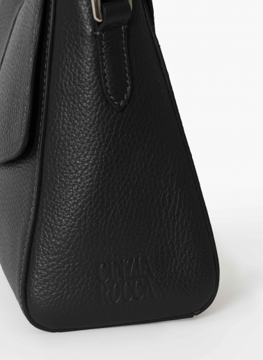 Borsa a mano in pelle nera