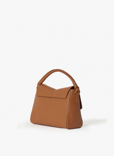 Borsa a mano in pelle color tabacco