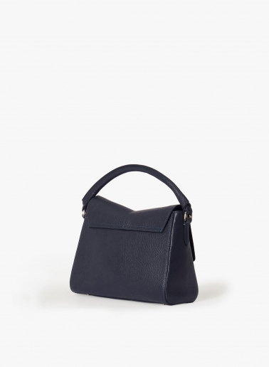 Borsa a mano in pelle blu
