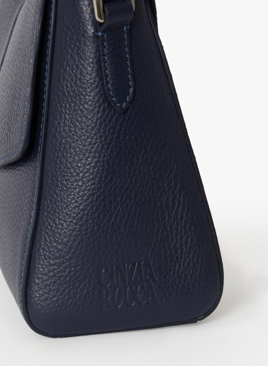 Borsa a mano in pelle blu