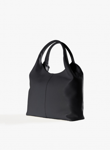 Maxi borsa a spalla in pelle nera