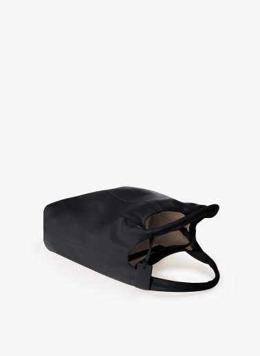 Maxi borsa a spalla in pelle nera