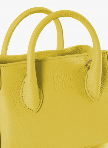 Borsa Tote mini in pelle gialla