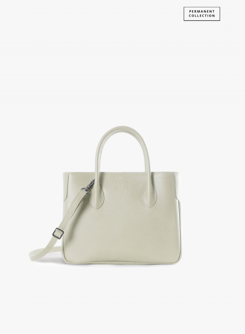 Kleine Tote Bag weiß aus Leder