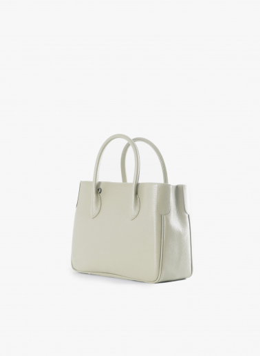 Kleine Tote Bag weiß aus Leder