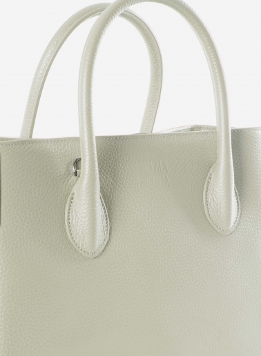 Kleine Tote Bag weiß aus Leder