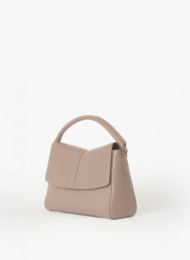 Pink genuine leather handbag