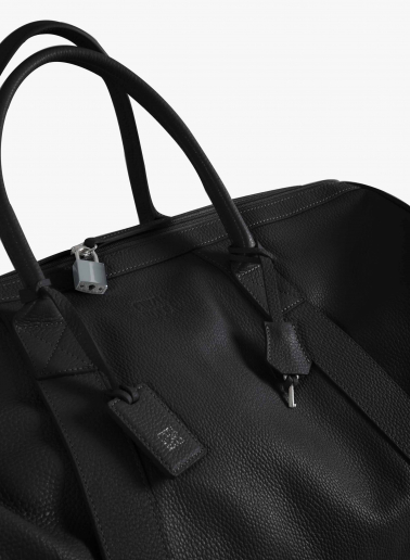 Reisetasche aus Leder in schwarz
