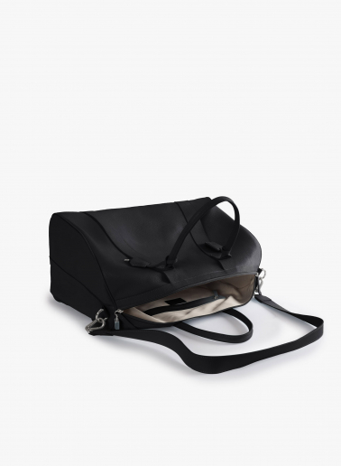 Reisetasche aus Leder in schwarz