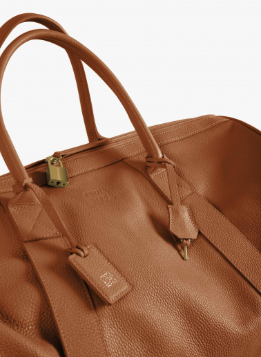 Reisetasche aus Leder in Tabakfarbe