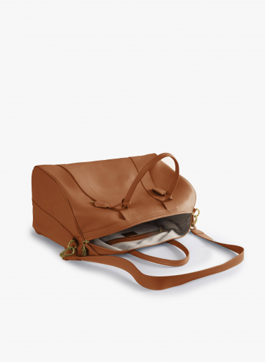 Reisetasche aus Leder in Tabakfarbe