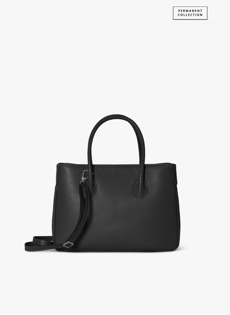 Tote Bag schwarz aus Leder