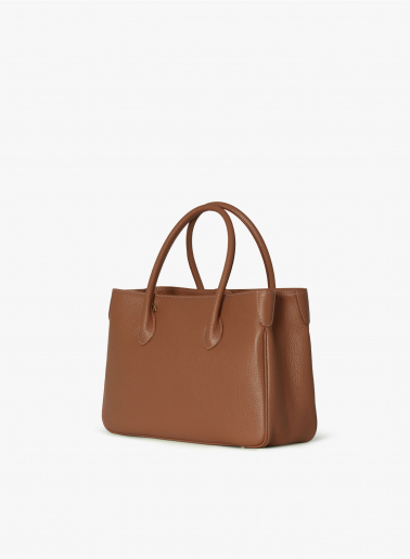 Tote Bag tabakfarben aus Leder