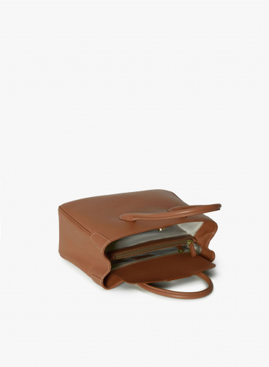 Tote Bag tabakfarben aus Leder