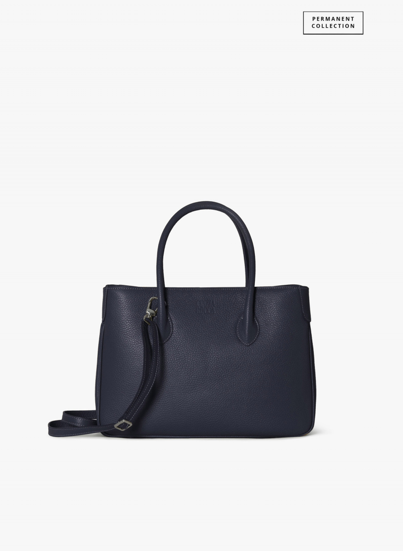 Tote Bag blau aus Leder