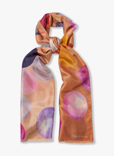 Maxi Seidenschal mit Kugelmuster in rosa