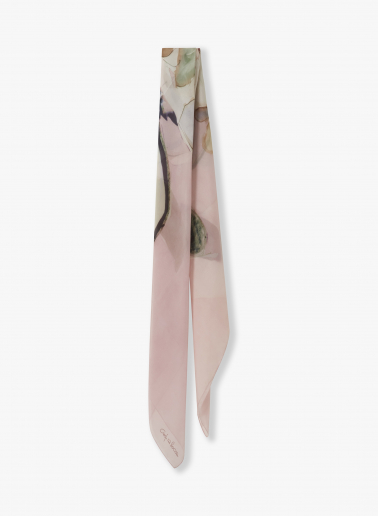 Seidenschal mit Aquarellblumenmuster in rosa