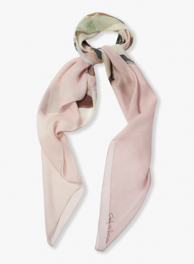 Seidenschal mit Aquarellblumenmuster in rosa