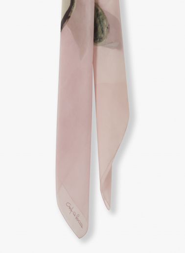 Seidenschal mit Aquarellblumenmuster in rosa