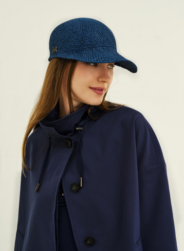 Cornflower blue straw baseball hat