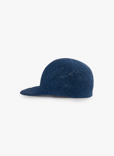 Baseballkappe aus Stroh in blau