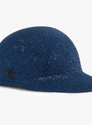 Baseballkappe aus Stroh in blau