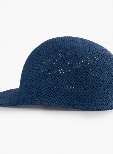 Baseballkappe aus Stroh in blau