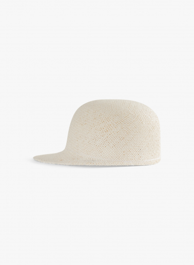 White straw baseball hat