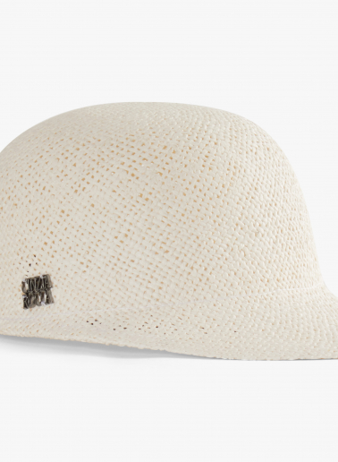 White straw baseball hat