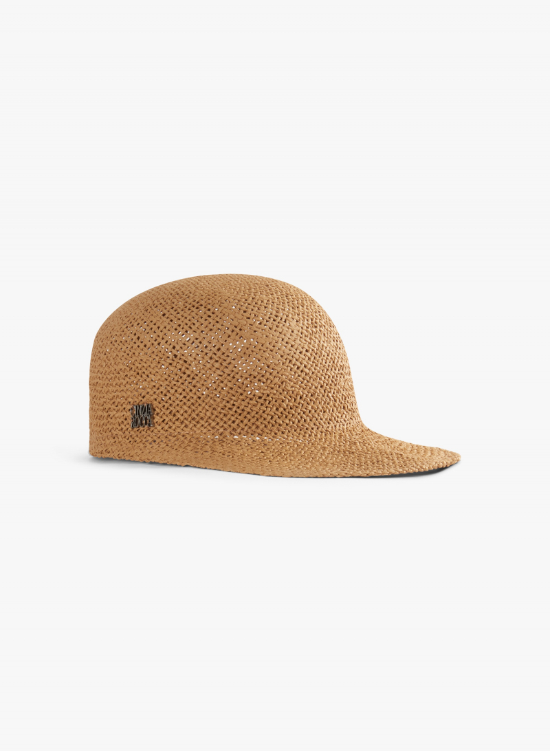Baseballkappe aus Stroh in camel