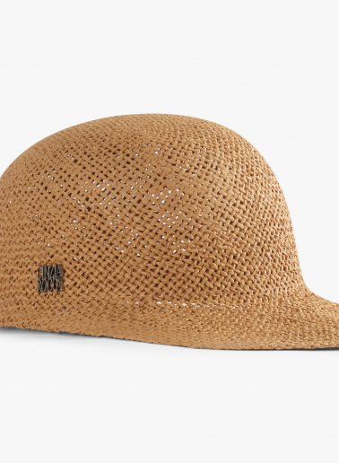 Baseballkappe aus Stroh in camel