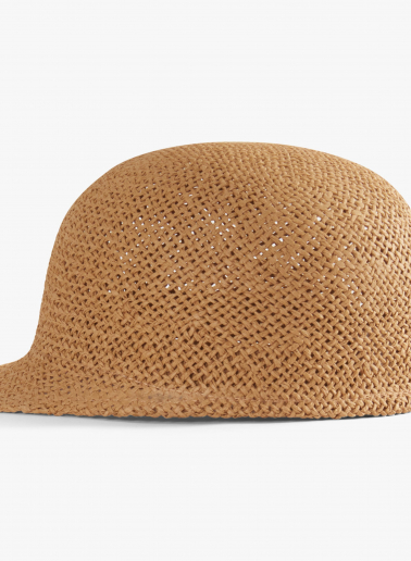Baseballkappe aus Stroh in camel