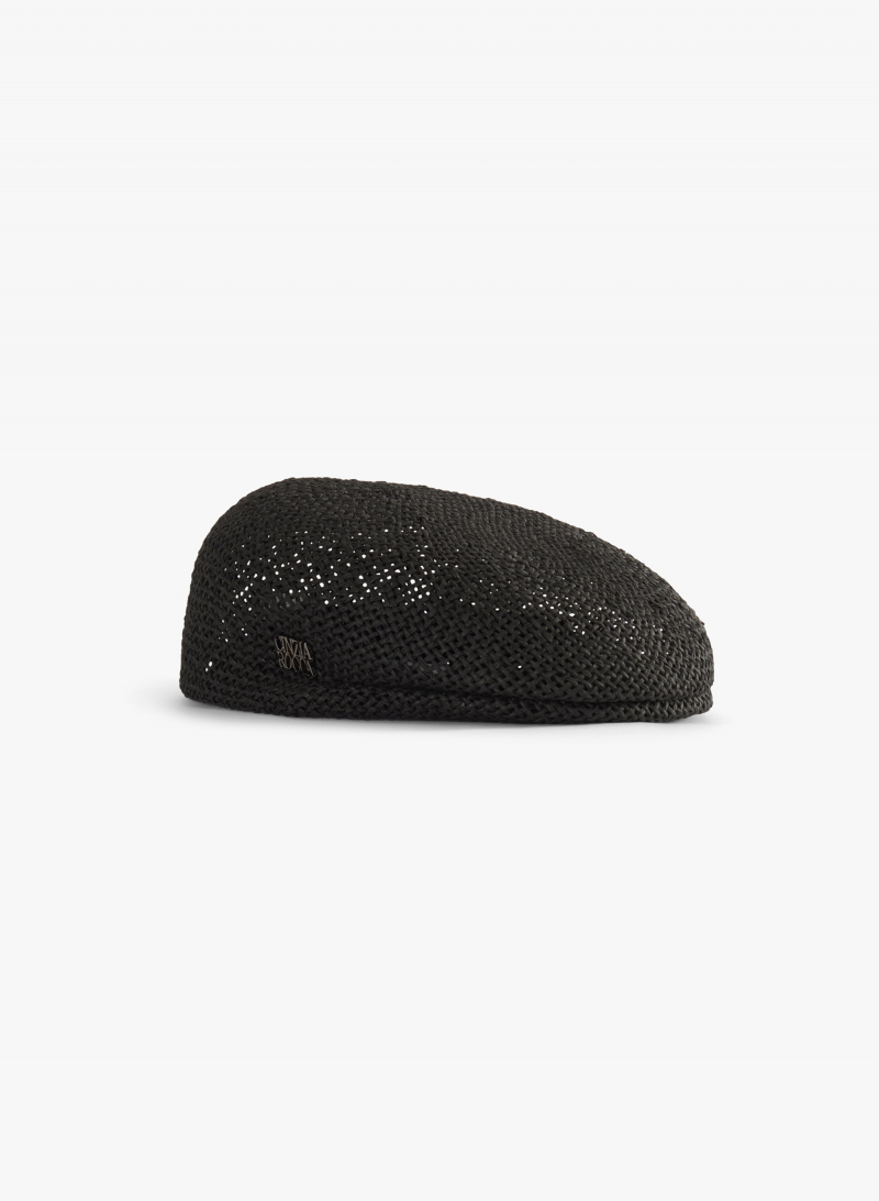 Strohhutkappe in schwarz