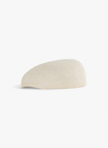 White straw flat cap