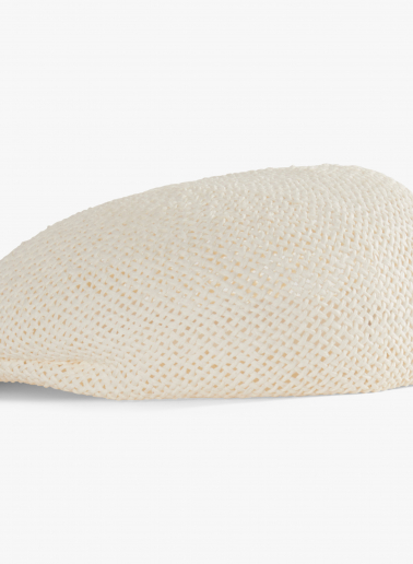White straw flat cap