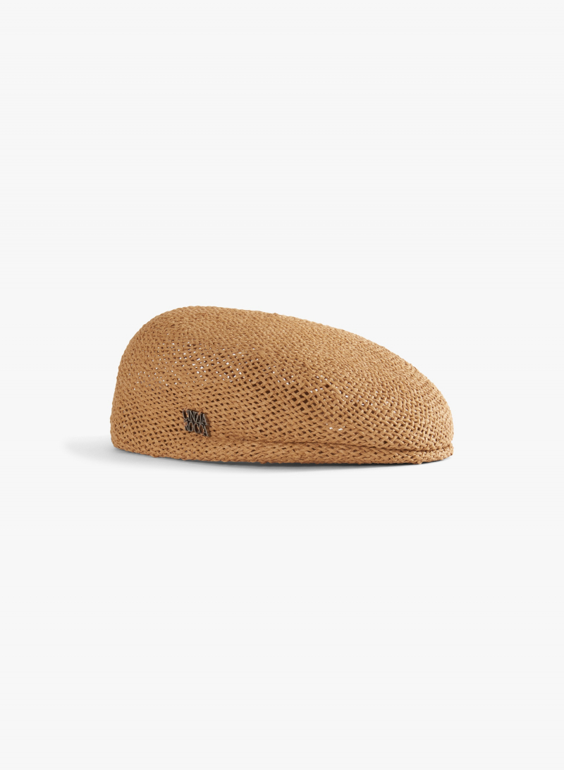Strohhutkappe in camel