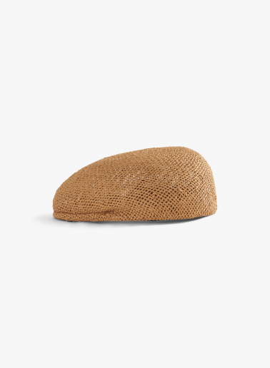 Strohhutkappe in camel