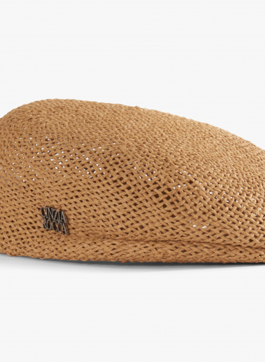 Strohhutkappe in camel
