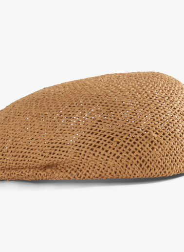 Strohhutkappe in camel