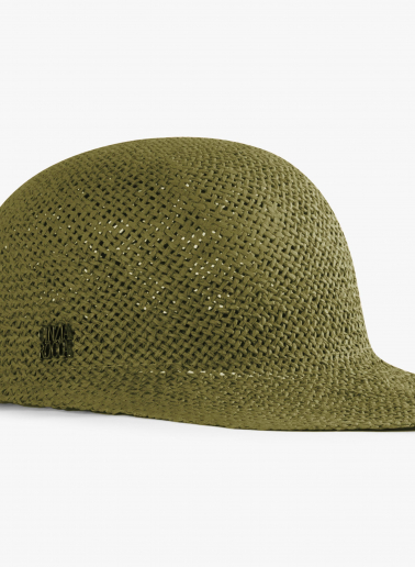 Green straw baseball hat