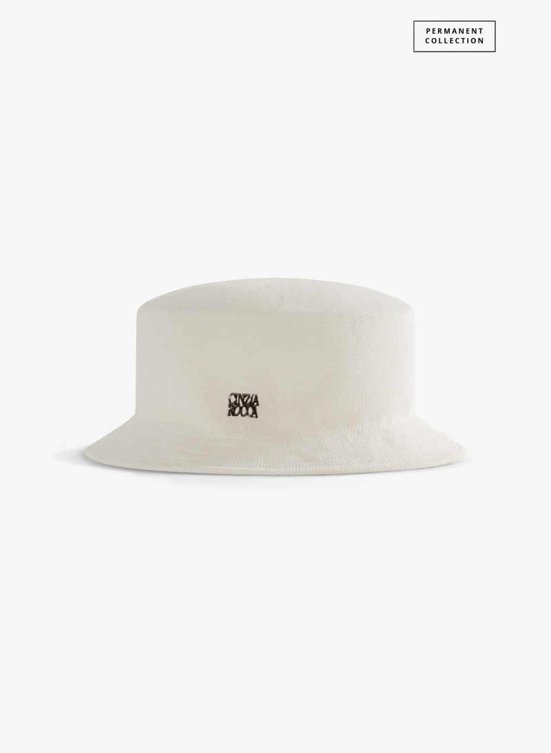 White cotton bucket hat