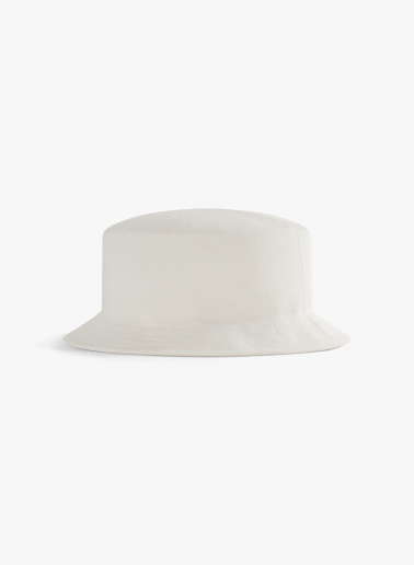 White cotton bucket hat