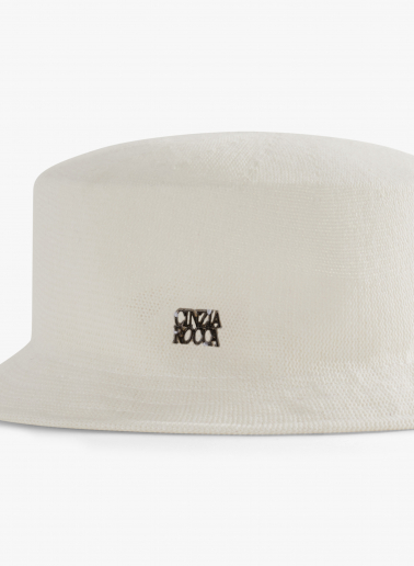 White cotton bucket hat