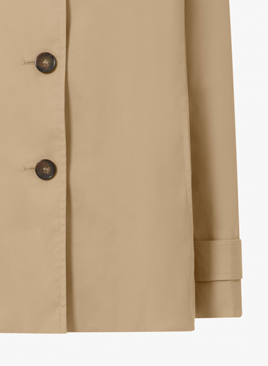 Jacke aus technischem Stoff mit Hemdkragen in camel