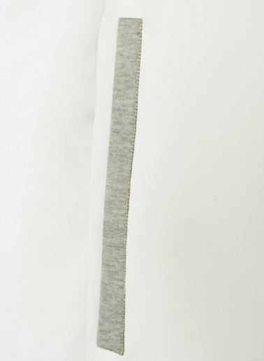 White jacket in rainproof technical fabric with jersey details